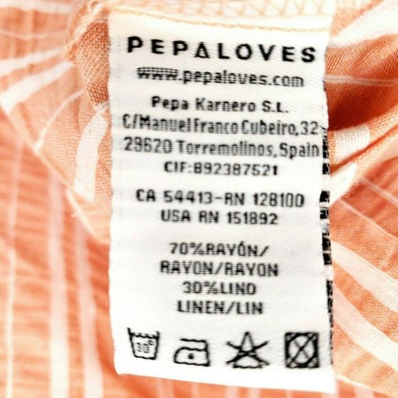 ANTHROPOLOGIE PEPALOVES Striped Orange Skirt - Picture 5 of 5